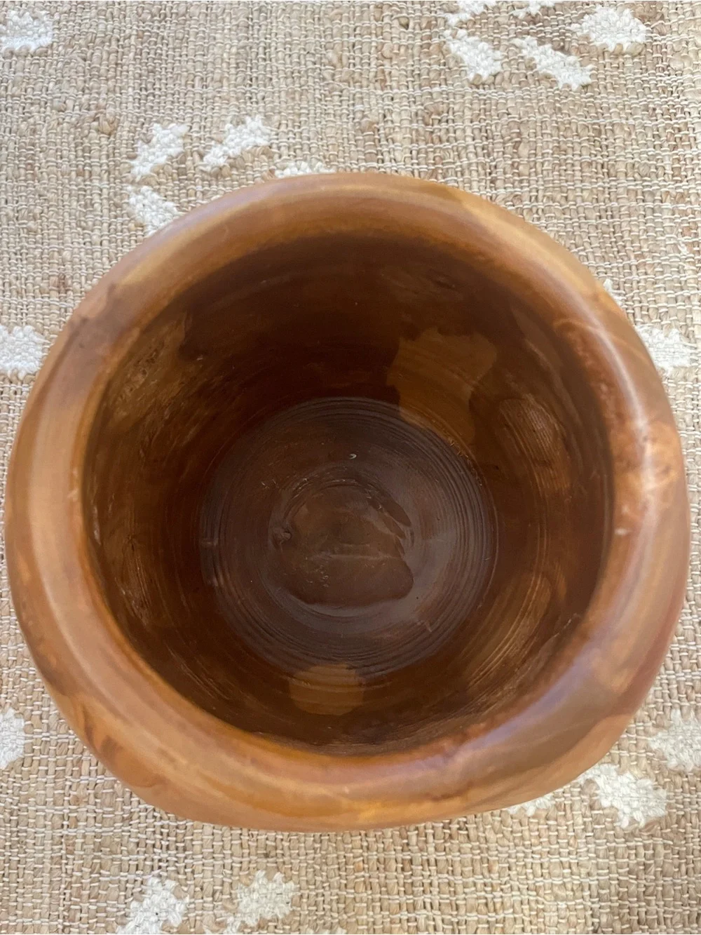 Turned Teak Root Dry Vase Rounded Urn